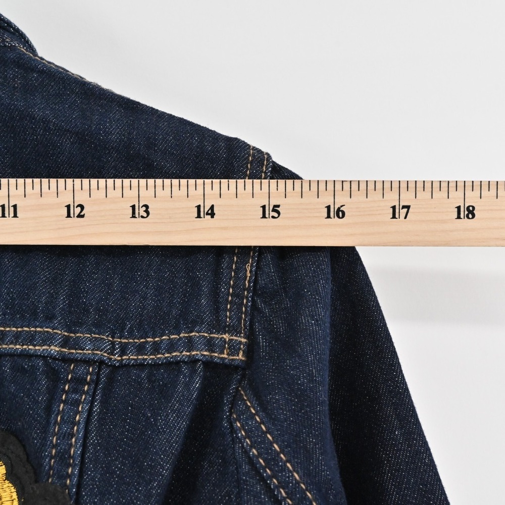 Banana Republic Embroidered Tiger Jean Jacket Womens Size XS Denim Button Patch - Picture 5 of 12